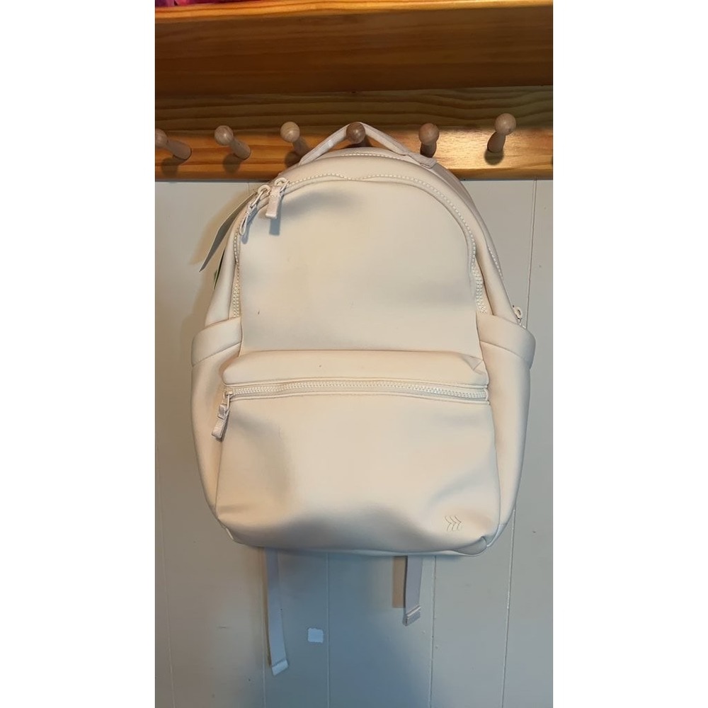 Cream Neoprene Backpack with Front Pocket